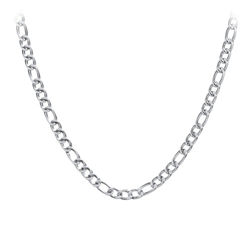Men's 20" Figaro Chain Necklace in Stainless Steel - 8mm – Stainless Steel