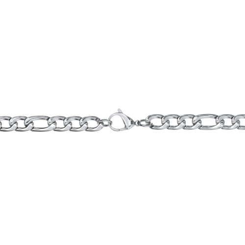 Men's 22" Figaro Chain Necklace in Stainless Steel - 5mm