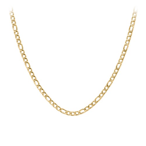 Men's 20" Figaro Chain Necklace in Yellow Stainless Steel - 5mm
