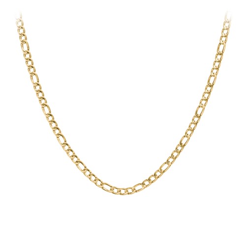 Men's 20" Figaro Chain Necklace in Yellow Stainless Steel - 5mm – Stainless Steel