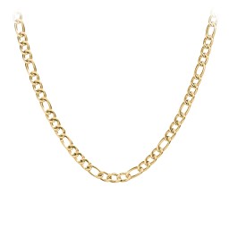 Men's 20" Figaro Chain Necklace in Yellow Stainless Steel - 8mm in Stainless Steel