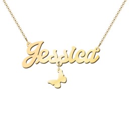Personalised Name Necklace in 18K Gold Plated Silver