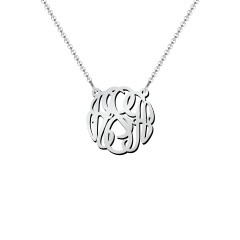Monogram Name Pendant – Sterling Silver