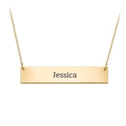 Classic Name Bar Pendant in 18K Gold Plated Silver