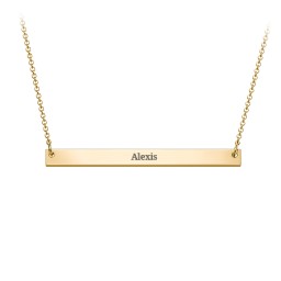 Classic Name Bar Pendant in 18K Gold Plated Silver