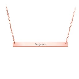 Classic Name Bar Pendant in 10K Solid Rose Gold