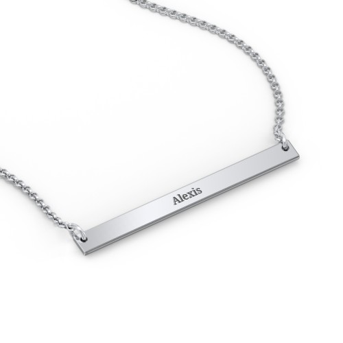 Classic Name Bar Pendant – Sterling Silver