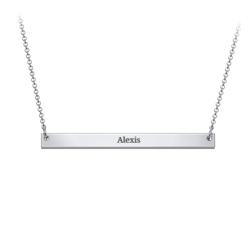 Classic Name Bar Pendant – Sterling Silver