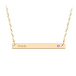 Birthstone Name Bar Pendant
