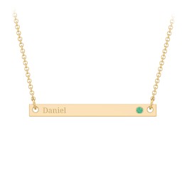 Birthstone Name Bar Pendant