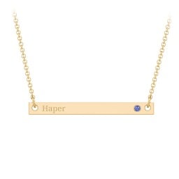 Birthstone Name Bar Pendant