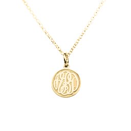 Embossed Monogram Pendant in 10K Solid Yellow Gold