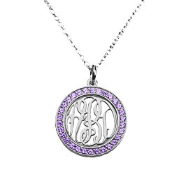 Sparkling Halo Monogram Pendant