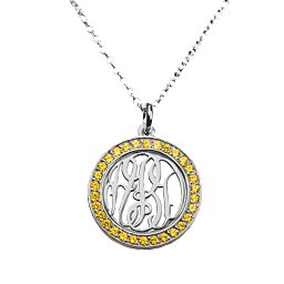 Sparkling Halo Monogram Pendant