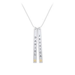 Multi Vertical Birthstone Bar Pendant - 2 Bar