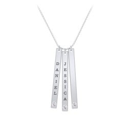 Multi Vertical Birthstone Bar Pendant - 3 Bar
