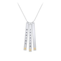 Multi Vertical Birthstone Bar Pendant - 3 Bar