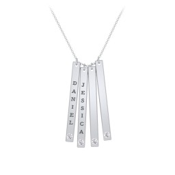 Multi Vertical Birthstone Bar Pendant - 4 Bar