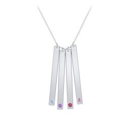 Multi Vertical Birthstone Bar Pendant - 4 Bar