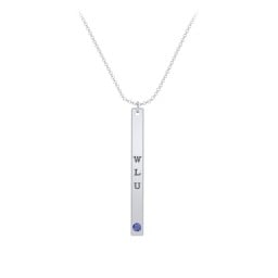 Multi Vertical Birthstone Bar Pendant - 1 Bar