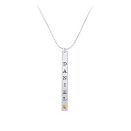 Multi Vertical Birthstone Bar Pendant - 1 Bar