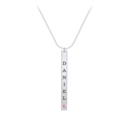 Multi Vertical Birthstone Bar Pendant - 1 Bar