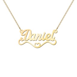 Stylized Name Necklace in 18K Gold Plated Silver