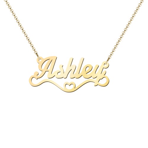 Stylized Name Necklace – 18K Gold Plated Silver