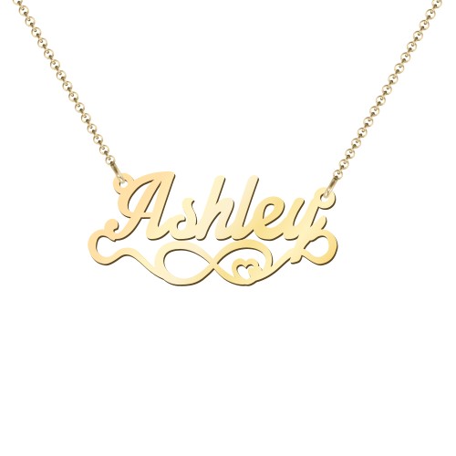 Stylized Name Necklace – 18K Gold Plated Silver