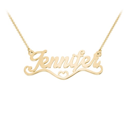 Stylized Name Necklace – 18K Gold Plated Silver