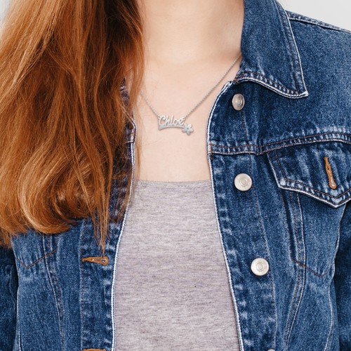 Stylized Name Necklace – Sterling Silver