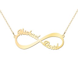 Infinite Love Name Necklace in 10K Solid Yellow Gold