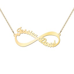 Infinite Love Name Necklace in 18K Gold Plated Silver
