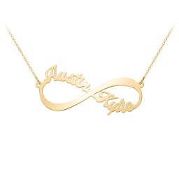Infinite Love Name Necklace in 18K Gold Plated Silver