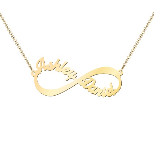 Infinite Love Name Necklace – 18K Gold Plated Silver