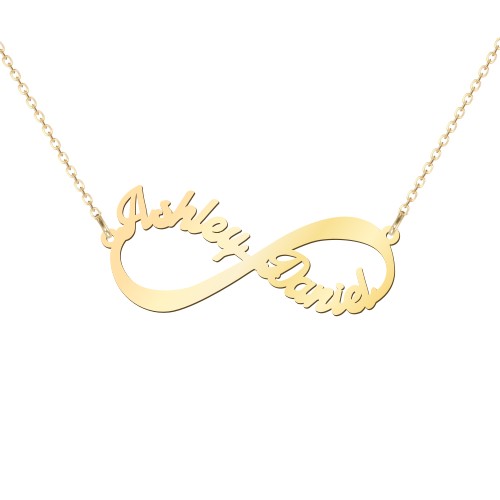 Infinite Love Name Necklace – 10K Yellow Gold