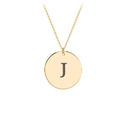 Charmed Initial Disc Pendant in 18K Gold Plated Silver with Ruby, Amethyst Premium Zirconia, Blue Sapphire, and Blue Topaz