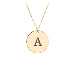Charmed Initial Disc Pendant in 18K Gold Plated Silver with Ruby, Amethyst Premium Zirconia, Blue Sapphire, and Blue Topaz