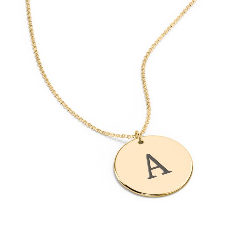 Charmed Initial Disc Pendant – 18K Gold Plated Silver