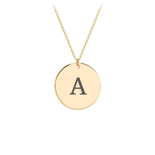 Charmed Initial Disc Pendant – 18K Gold Plated Silver