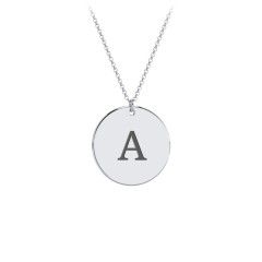 Charmed Initial Disc Pendant – Sterling Silver