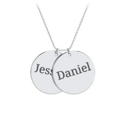 Engravable Name 2 Disc Pendant