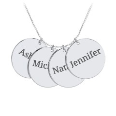 Engravable Name 4 Disc Pendant – 10K Yellow Gold