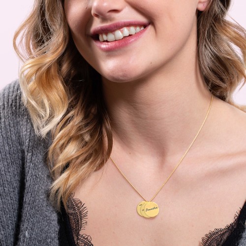 Charmed Name Disc Pendant – 18K Gold Plated Silver