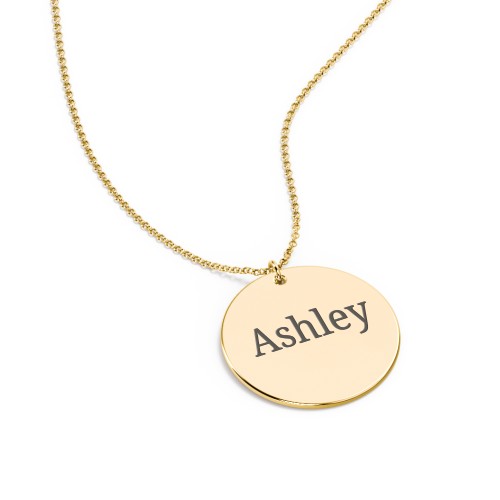 Charmed Name Disc Pendant – 18K Gold Plated Silver