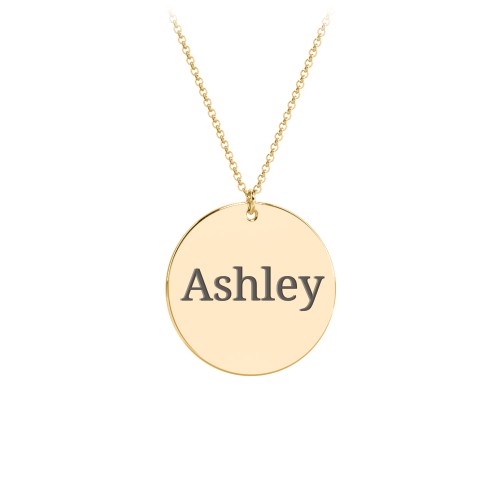 Charmed Name Disc Pendant – 18K Gold Plated Silver