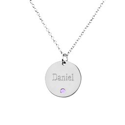 Name Disc Pendant with Accent