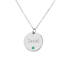 Name Disc Pendant with Accent