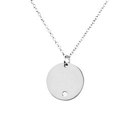 Name Disc Pendant with Accent