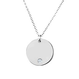 Birthstone Name Disc Pendant